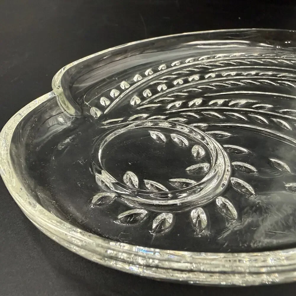 set of 4 vintage Federal Glass Homestead Snack Plates glassware serving dish